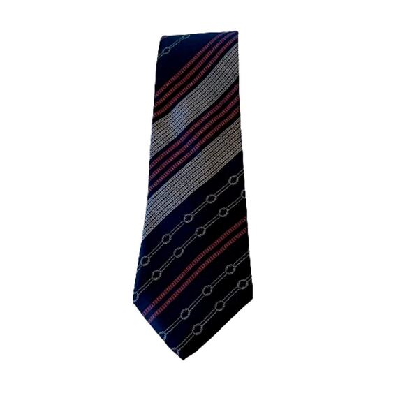 Christian Dior Cravates Vintage Striped 100% Silk Tie - Picture 1 of 8